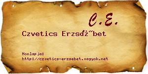 Czvetics Erzsébet névjegykártya