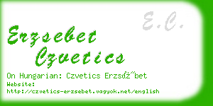 erzsebet czvetics business card